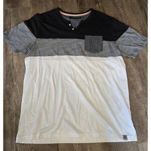Free Planet Shirt‎ Mens XL Multicolor Two Button Tee Cotton Henley Style